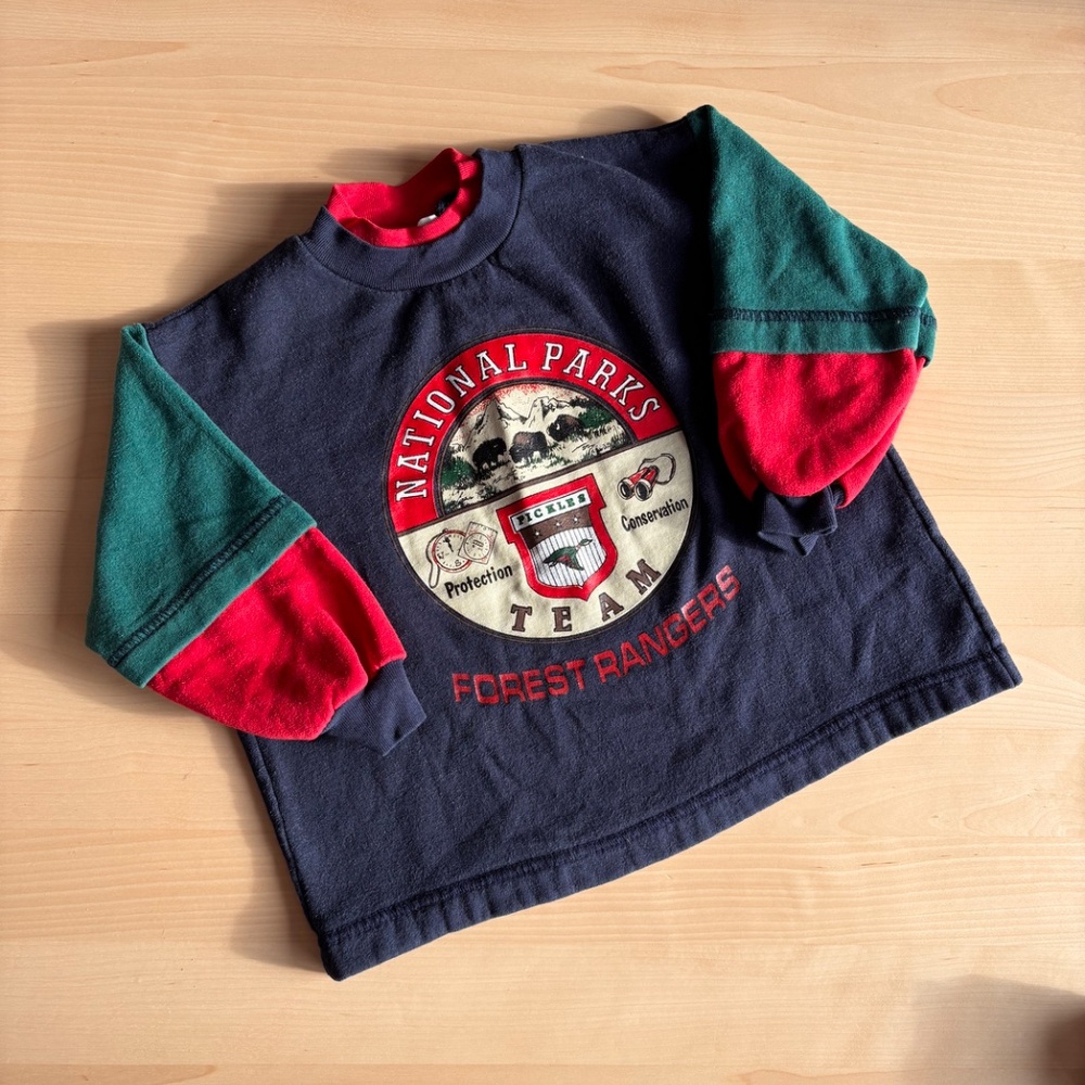 Vintage colorblock National Parks kids sweater size 3